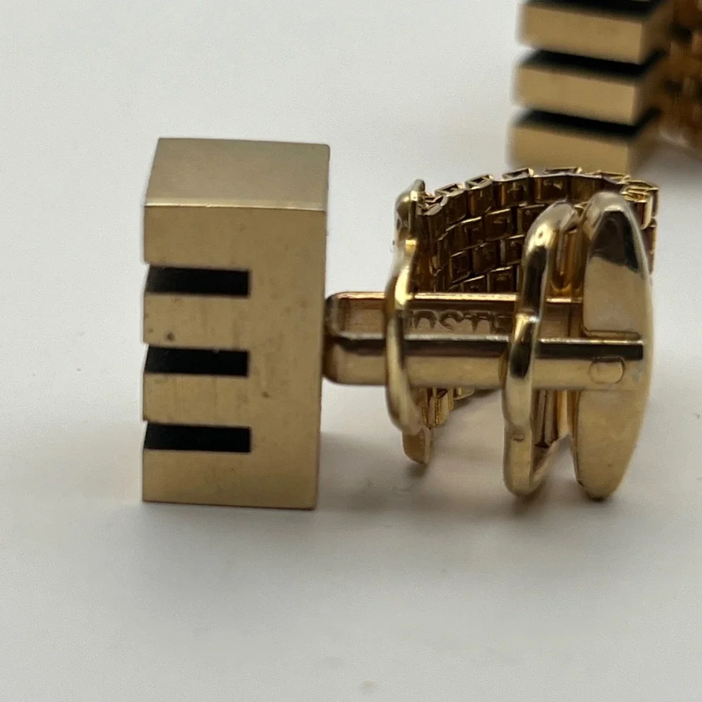 Vintage Foster Gold‎ Tone Cufflinks Retro MCM